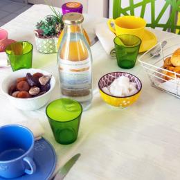 Gîte ¨Pomme verte - Prenez votre petit déjeuner en paix sur la terrasse  - Location de vacances - Vonnas