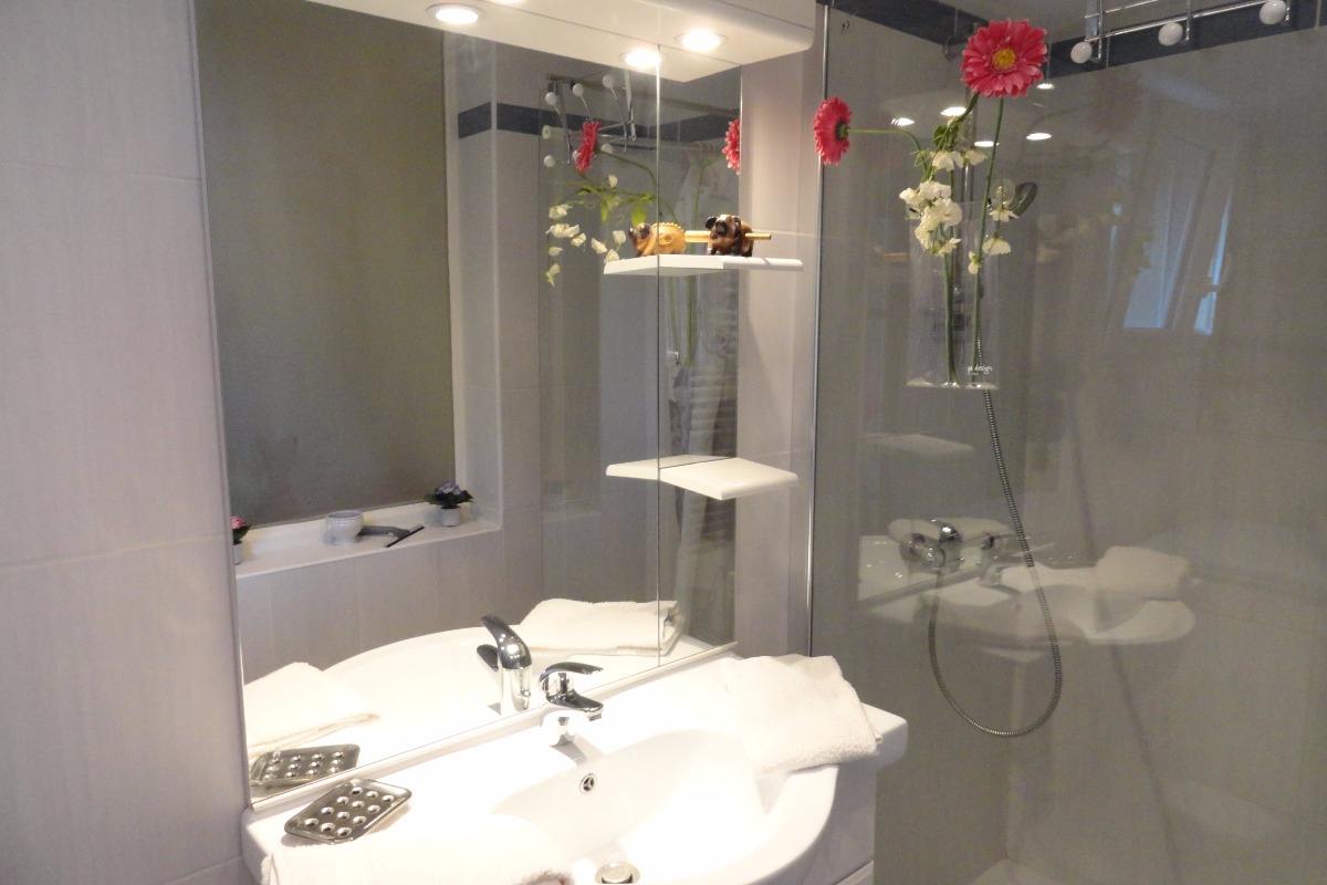 Salle d'eau tout confort- douche Italienne - Location de vacances - Val-Revermont