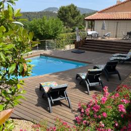 la piscine privée et sa terrasse - Location de vacances - Auriol