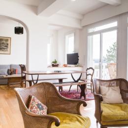 salle à manger + salon + terrasse vue sur mer - Location de vacances - Blonville-sur-Mer