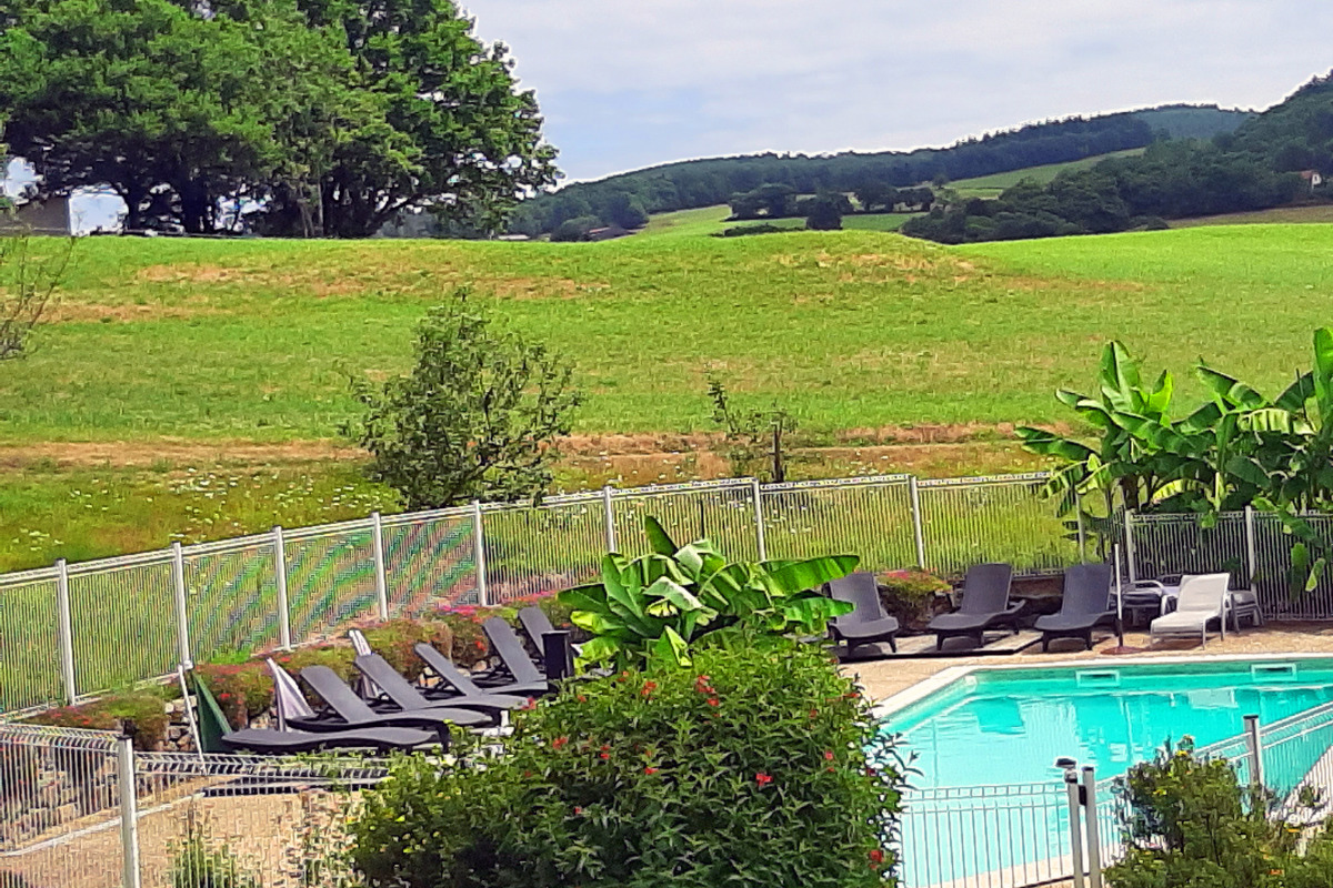 piscine panoramique avec son bananier - Location de vacances - Junhac
