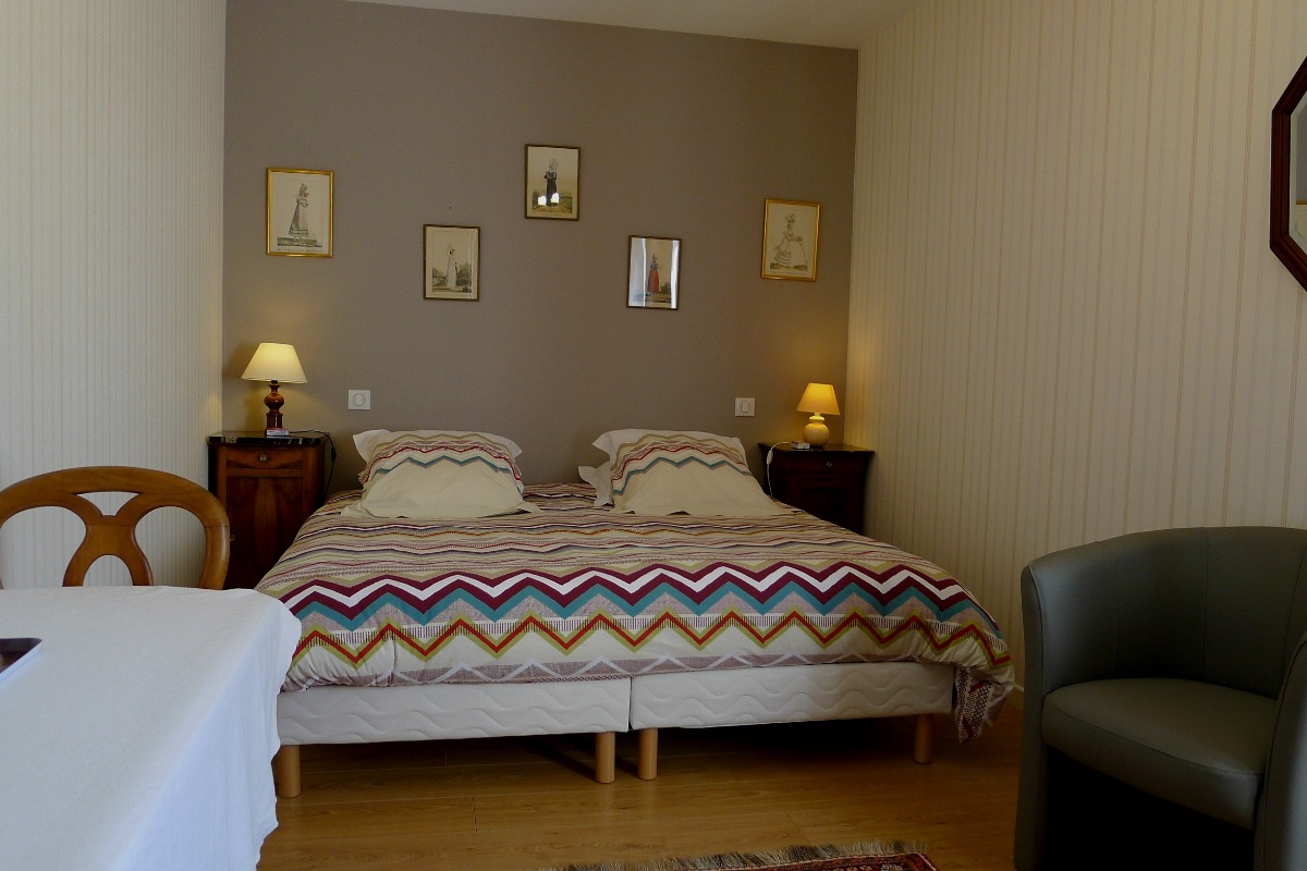 chambre en lit double (180) ou en lits simples - Chambre d'hôtes - Mortagne-sur-Gironde