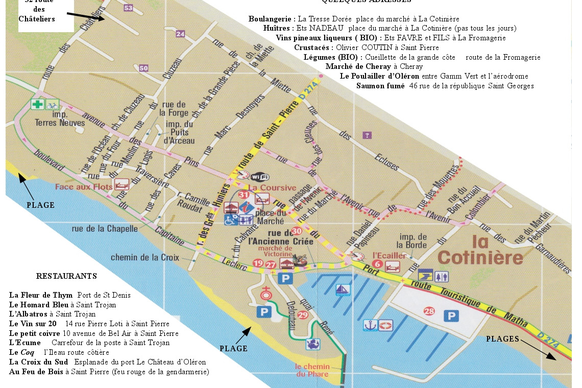 Plan de la Cotinière - Location de vacances - Saint-Pierre-d'Oléron