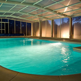 piscine de nuit - Location de vacances - Saint-Thois