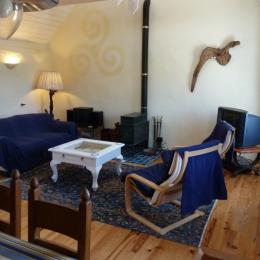 Salon avec TV, lecteur DVD, chaine hifi, accès internet - Location de vacances - Plourin