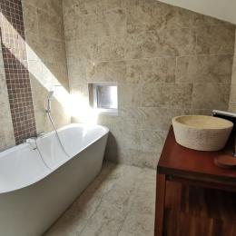 Salle de bain avec baignoire et douche  - Location de vacances - Plouarzel