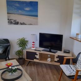 Espace salon avec coin TV, accès internet WIFI - Location de vacances - Plounévez-Lochrist
