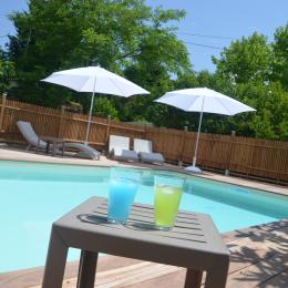 Piscine avec barrière et portail sécurisé pour les plus petits - Location de vacances - Haux