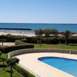   vue de l' appartement  piscine mer  - Location de vacances - CAP-D'AGDE