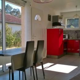 coin kitchenette moderne indépendant, fenêtre vue jardin  - Location de vacances - Lamalou-les-Bains