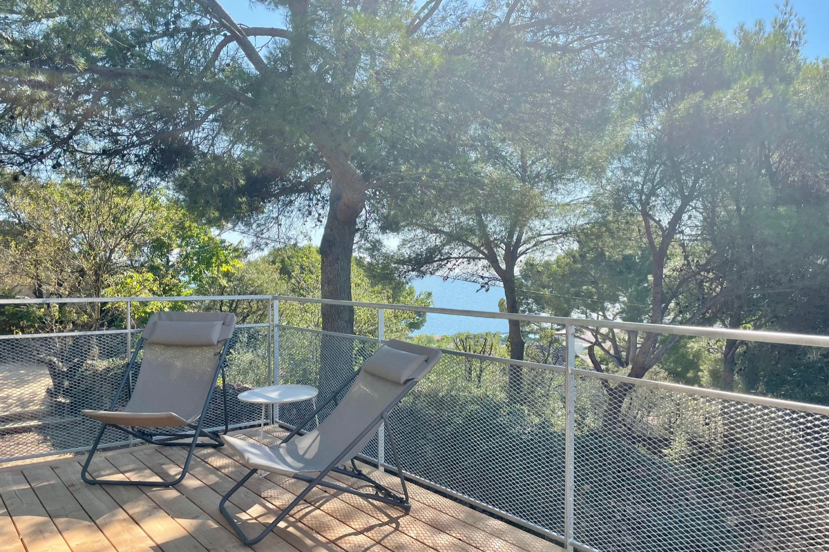 Terrasse ombragée avec vue mer - Location de vacances - Sète