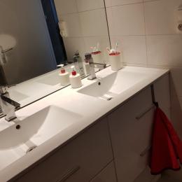 salle de bain 2 vasques , douche, wc, sèche-cheveux - Location de vacances - VALRAS-PLAGE