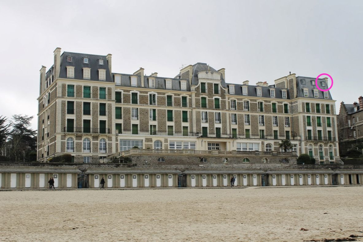 Le Royal avec position de l'appartement Vers le large - Location de vacances - Dinard