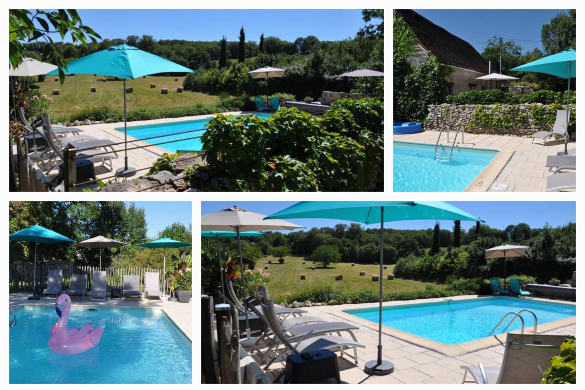 Grand gite de charme avec piscine privative dans le Lot - chambre 1er étage - Location de vacances - Ginouillac