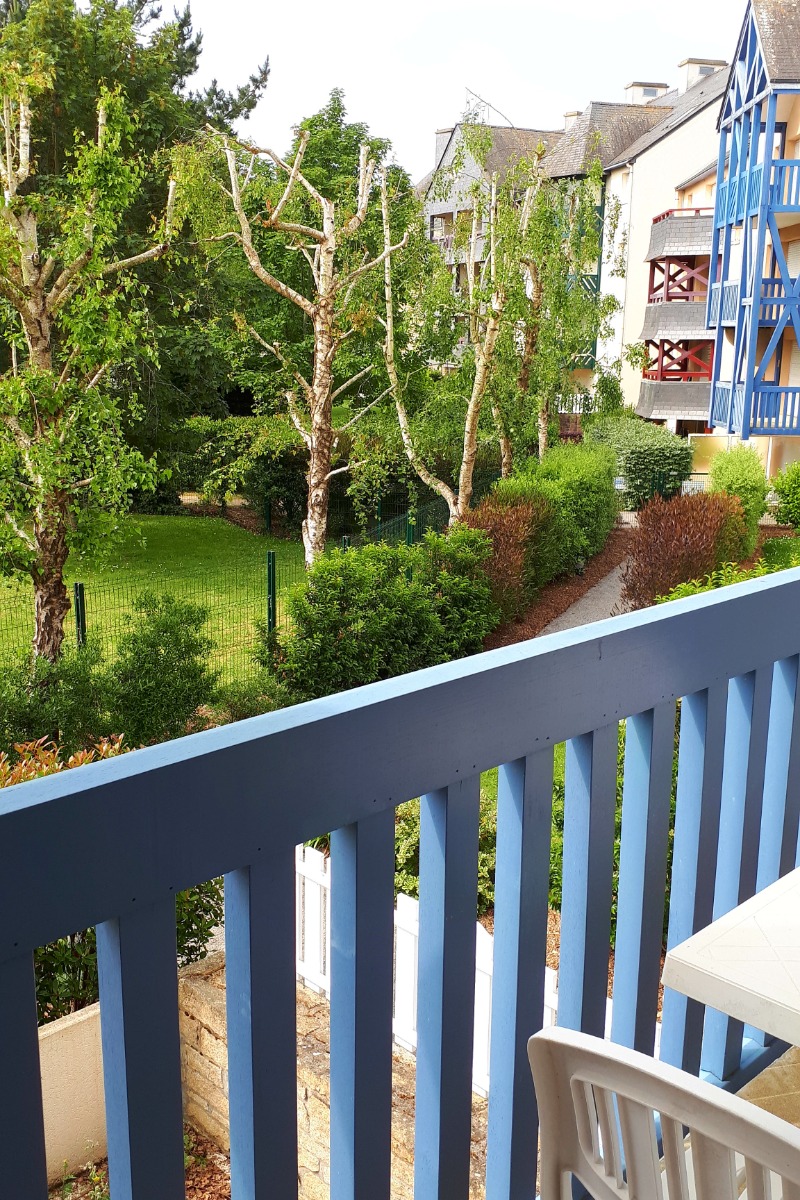 Vue du balcon sur le parc, côté piscine - Location de vacances - Arzon