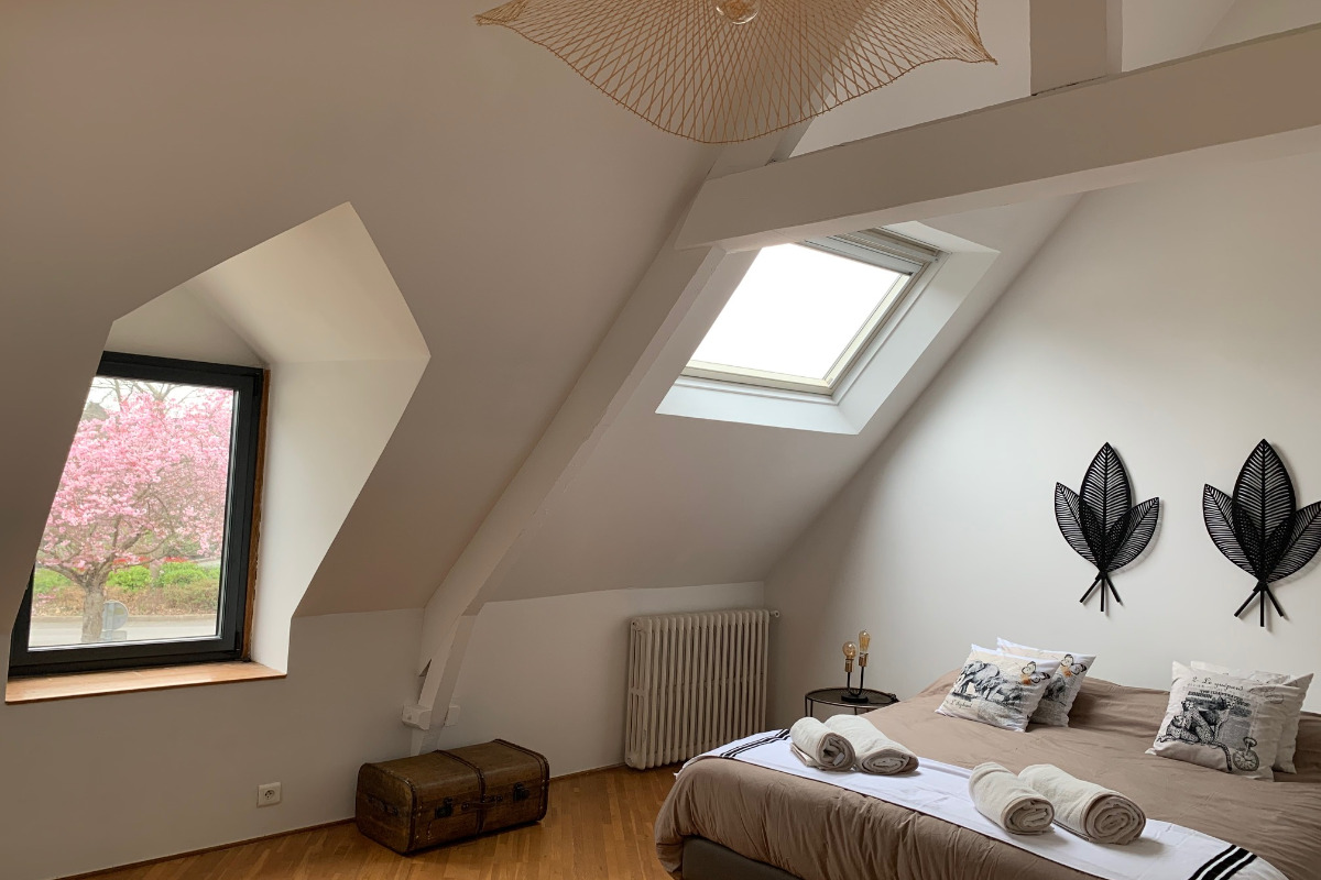 Chambre double Beaj avec lit queen size - Location de vacances - Auray