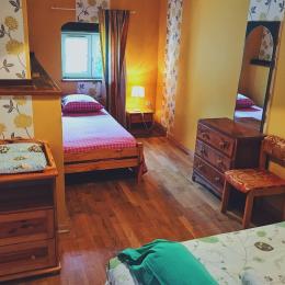 Grande chambre - lit simple et rangements - Location de vacances - Luttange