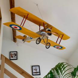 Maquette d'avion surplombant le salon - Location de vacances - Lyon