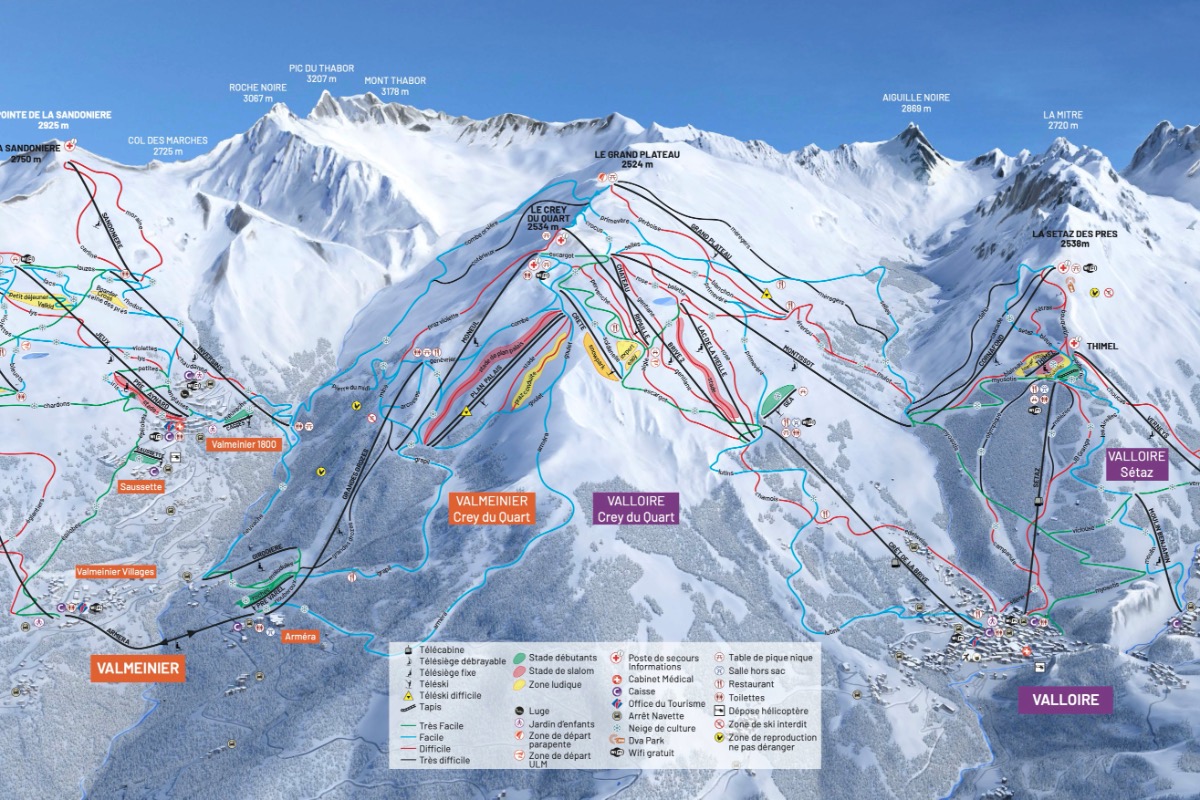 plan domaine skiable - Location de vacances - Valmeinier