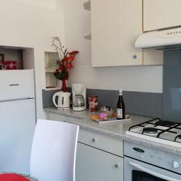La cuisine, le frigo, le four et le gaz, le coin bouilloire, cafetière - Location de vacances - Aix-les-Bains