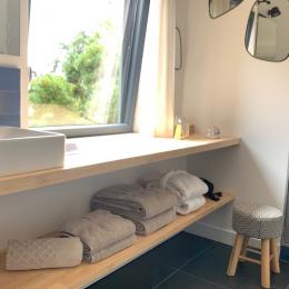 chambre Hysope - détail salle de bain - Chambre d'hôtes - Octeville-sur-Mer