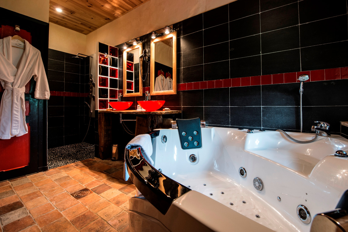Jacuzzi/ balnéo 2 places privatif, douche à l'italienne hydromassante - Chambre d'hôtes - Moreilles