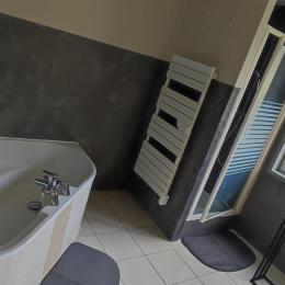 Salle de bain avec douche et baignoire - Maison Gite Le Bressaud à La Bresse - Location de vacances - La Bresse
