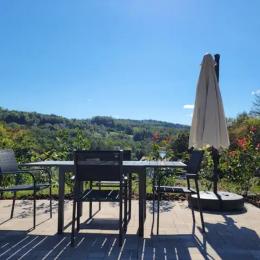 Terrasse et sa vue C'est chouette les Vosges - Location de vacances - Senones
