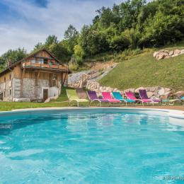 Le gîte vu depuis la piscine - Location de vacances - La Bresse