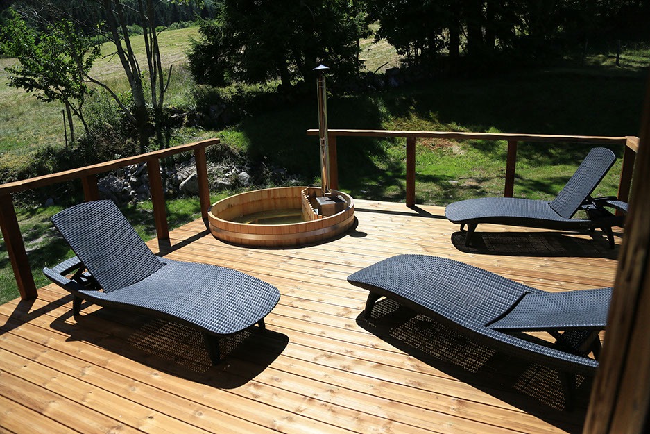 bain nordique et terrasse - Ferme du Douanier - Location de vacances - Ventron