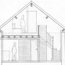 Coupe sur séjour et mezzanine - Location de vacances - Saint-Prix