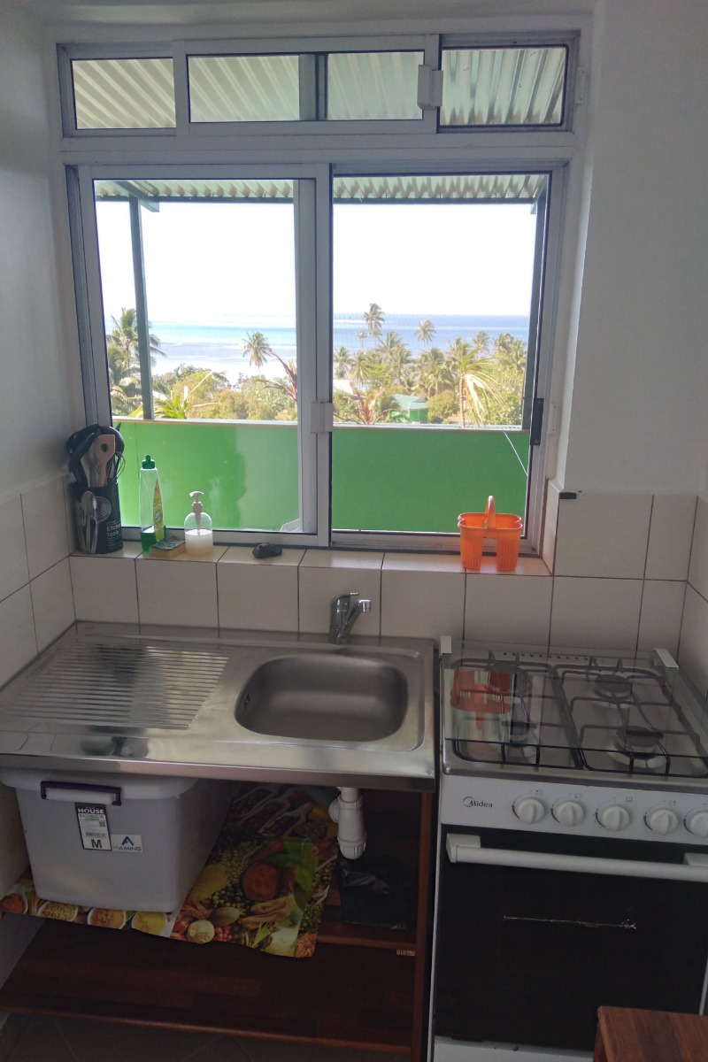 kitchenette vue lagon - Chambre d'hôtes - Moorea-Maiao